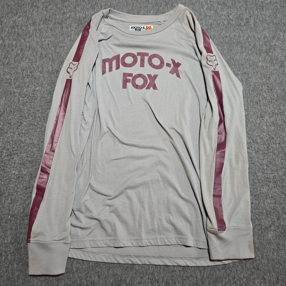 Vintage Moto-X Fox‎ Classics Motocross Long Sleeve Tshirt Mens Large Gray B1105